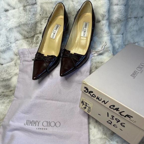 Jimmy Choo Heels Coffee Size 35.5 - Picture 10 of 12